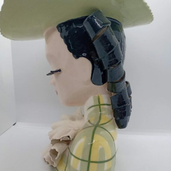 Rare 11" Vintage BETTY LOU NICHOLS Lady head Vase - Picture 4 of 10